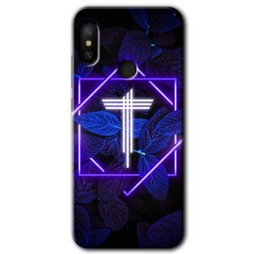Xiaomi Mi A2 Lite Dark Neon Yaprak T Harfi Baskılı Uyumlu Silikon Kılıf