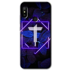 Xiaomi Mi A2 Lite Dark Neon Yaprak T Harfi Baskılı Uyumlu Silikon Kılıf