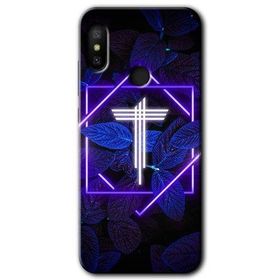 Xiaomi Mi A2 Lite Dark Neon Yaprak T Harfi Baskılı Uyumlu Silikon Kılıf