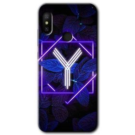 Xiaomi Mi A2 Lite Dark Neon Yaprak Y Harfi Baskılı Uyumlu Silikon Kılıf