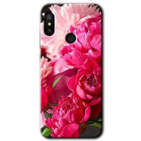 Xiaomi Mi A2 Lite Kırmızı Beyaz Gül Baskılı Uyumlu Silikon Kılıf