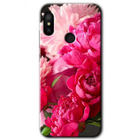 Xiaomi Mi A2 Lite Kırmızı Beyaz Gül Baskılı Uyumlu Silikon Kılıf