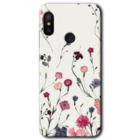 Xiaomi Mi A2 Lite Mat Çiçek Baskılı Uyumlu Silikon Kılıf