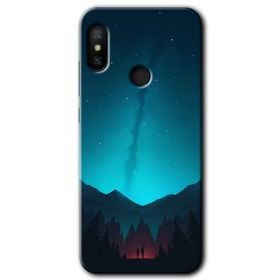 Xiaomi Mi A2 Lite Night Fores Mount Baskılı Uyumlu Silikon Kılıf
