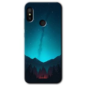 Xiaomi Mi A2 Lite Night Fores Mount Baskılı Uyumlu Silikon Kılıf