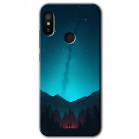 Xiaomi Mi A2 Lite Night Fores Mount Baskılı Uyumlu Silikon Kılıf