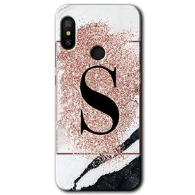 Xiaomi Mi A2 Lite Pembe Mermer Desenli Ş Harfi Baskılı Uyumlu Silikon Kılıf