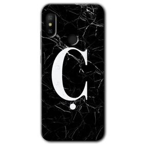 Xiaomi Mi A2 Lite Siyah Mermer Desenli Ç Harfi Baskılı Uyumlu Silikon Kılıf