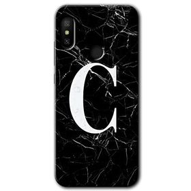 Xiaomi Mi A2 Lite Siyah Mermer Desenli Ç Harfi Baskılı Uyumlu Silikon Kılıf