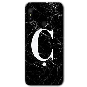 Xiaomi Mi A2 Lite Siyah Mermer Desenli Ç Harfi Baskılı Uyumlu Silikon Kılıf