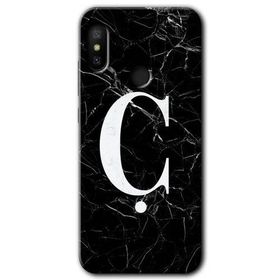 Xiaomi Mi A2 Lite Siyah Mermer Desenli Ç Harfi Baskılı Uyumlu Silikon Kılıf