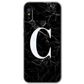 Xiaomi Mi A2 Lite Siyah Mermer Desenli Ç Harfi Baskılı Uyumlu Silikon Kılıf
