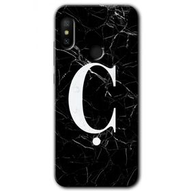 Xiaomi Mi A2 Lite Siyah Mermer Desenli Ç Harfi Baskılı Uyumlu Silikon Kılıf