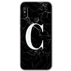 Xiaomi Mi A2 Lite Siyah Mermer Desenli Ç Harfi Baskılı Uyumlu Silikon Kılıf