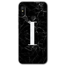 Xiaomi Mi A2 Lite Siyah Mermer Desenli F Harfi Baskılı Uyumlu Silikon Kılıf