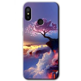 Xiaomi Mi A2 Lite Wash Red Wall Baskılı Uyumlu Silikon Kılıf