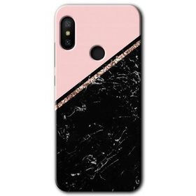 Xiaomi Mi A2 Lite Yarım Mermer Baskılı Uyumlu Silikon Kılıf