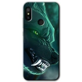 Xiaomi Mi A2 Lite Yeşil Kurt Baskılı Uyumlu Silikon Kılıf