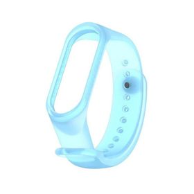 Xiaomi Mi Band 3 ve Mi Band 4 Saydam Mavi Yedek Silikon Bileklik