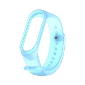 Xiaomi Mi Band 3 ve Mi Band 4 Saydam Mavi Yedek Silikon Bileklik