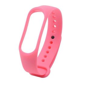 Xiaomi Mi Band 3 ve Mi Band 4 Saydam Pembe Yedek Silikon Bileklik
