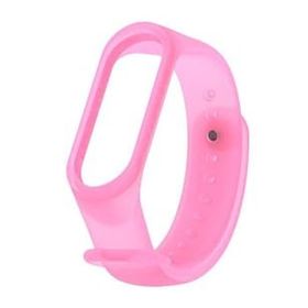 Xiaomi Mi Band 3 ve Mi Band 4 Saydam Pembe Yedek Silikon Bileklik