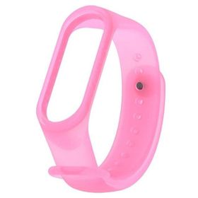 Xiaomi Mi Band 3 ve Mi Band 4 Saydam Pembe Yedek Silikon Bileklik