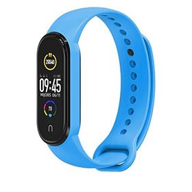Xiaomi Mi Band 5 Mavi Kordon Hasır Dokuma Kumaş Spor Loop Kordon Kayış