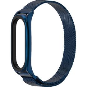 Xiaomi Mi Band 5 Mavi Kordon Hasır Dokuma Kumaş Spor Loop Kordon Kayış