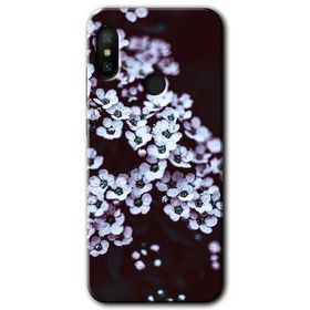 Xiaomi Mi Max 3 Beyaz Çiçek Baskılı Uyumlu Silikon Kılıf
