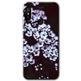 Xiaomi Mi Max 3 Beyaz Çiçek Baskılı Uyumlu Silikon Kılıf