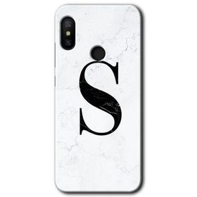 Xiaomi Mi Max 3 Beyaz Mermer Desenli S Harfi Baskılı Uyumlu Silikon Kılıf