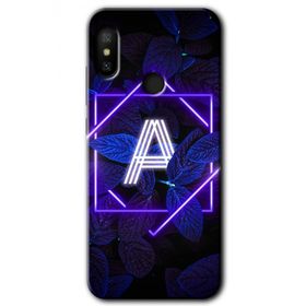 Xiaomi Mi Max 3 Dark Neon Yaprak A Harfi Baskılı Uyumlu Silikon Kılıf