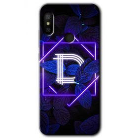 Xiaomi Mi Max 3 Dark Neon Yaprak D Harfi Baskılı Uyumlu Silikon Kılıf