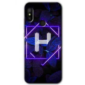 Xiaomi Mi Max 3 Dark Neon Yaprak H Harfi Baskılı Uyumlu Silikon Kılıf
