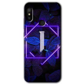 Xiaomi Mi Max 3 Dark Neon Yaprak İ Harfi Baskılı Uyumlu Silikon Kılıf