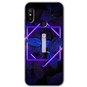 Xiaomi Mi Max 3 Dark Neon Yaprak İ Harfi Baskılı Uyumlu Silikon Kılıf
