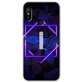 Xiaomi Mi Max 3 Dark Neon Yaprak İ Harfi Baskılı Uyumlu Silikon Kılıf
