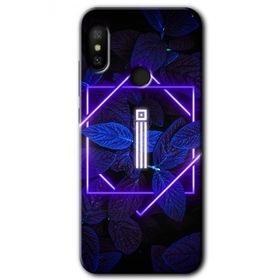 Xiaomi Mi Max 3 Dark Neon Yaprak İ Harfi Baskılı Uyumlu Silikon Kılıf