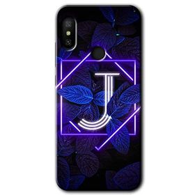 Xiaomi Mi Max 3 Dark Neon Yaprak J Harfi Baskılı Uyumlu Silikon Kılıf