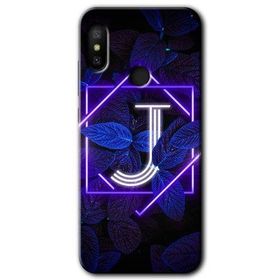 Xiaomi Mi Max 3 Dark Neon Yaprak J Harfi Baskılı Uyumlu Silikon Kılıf