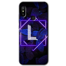 Xiaomi Mi Max 3 Dark Neon Yaprak L Harfi Baskılı Uyumlu Silikon Kılıf