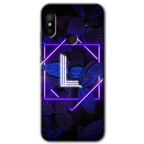Xiaomi Mi Max 3 Dark Neon Yaprak L Harfi Baskılı Uyumlu Silikon Kılıf