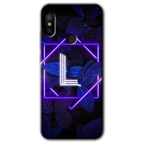 Xiaomi Mi Max 3 Dark Neon Yaprak L Harfi Baskılı Uyumlu Silikon Kılıf