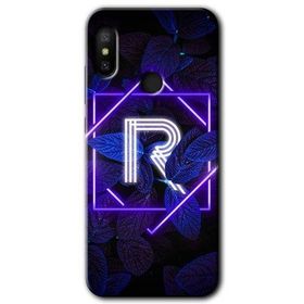 Xiaomi Mi Max 3 Dark Neon Yaprak R Harfi Baskılı Uyumlu Silikon Kılıf