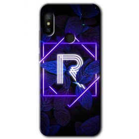 Xiaomi Mi Max 3 Dark Neon Yaprak R Harfi Baskılı Uyumlu Silikon Kılıf