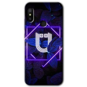 Xiaomi Mi Max 3 Dark Neon Yaprak U Harfi Baskılı Uyumlu Silikon Kılıf