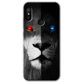 Xiaomi Mi Max 3 Fire and Ice Lion Baskılı Uyumlu Silikon Kılıf