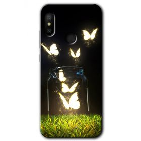 Xiaomi Mi Max 3 Işıklı Kelebekler Baskılı Uyumlu Silikon Kılıf