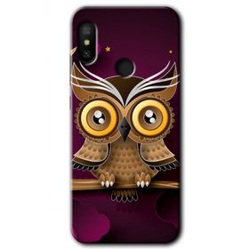 Xiaomi Mi Max 3 Owl Bird Branch Baskılı Uyumlu Silikon Kılıf